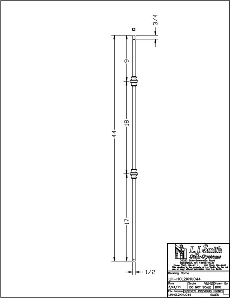 LIH-HOL2KNUC44-ORB Iron Baluster