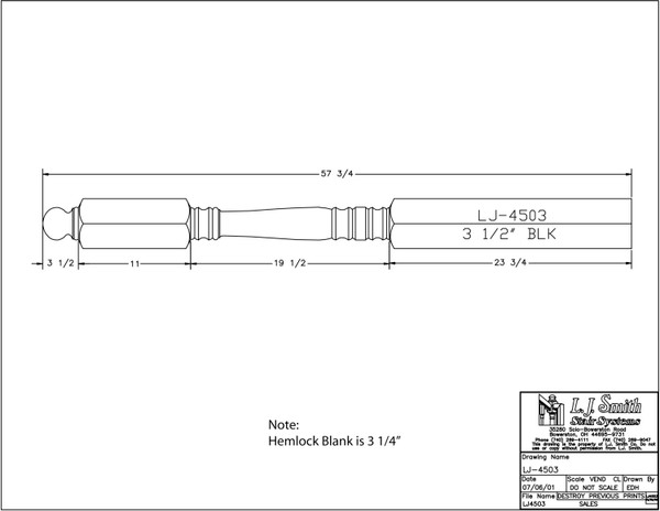 LJ-4503-H Landing Newel