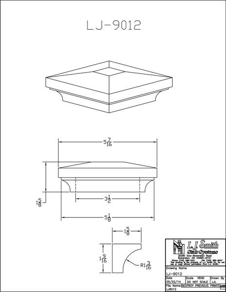 LJ-9012-P Box Newel Cap