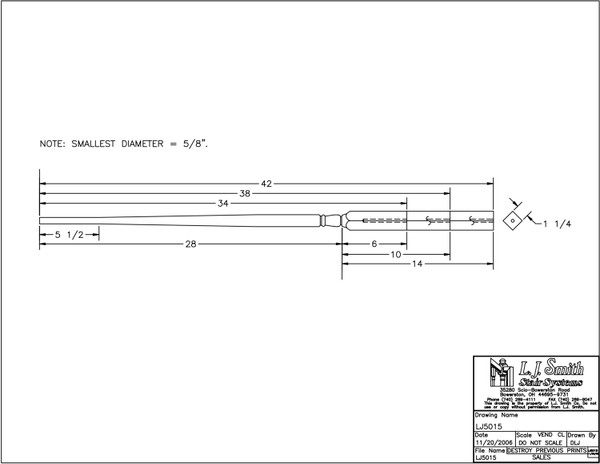 LJ-5035-PRG 34 Wood Baluster