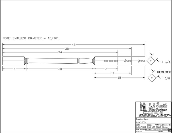 LJF-2005-PRG 38 Wood Baluster