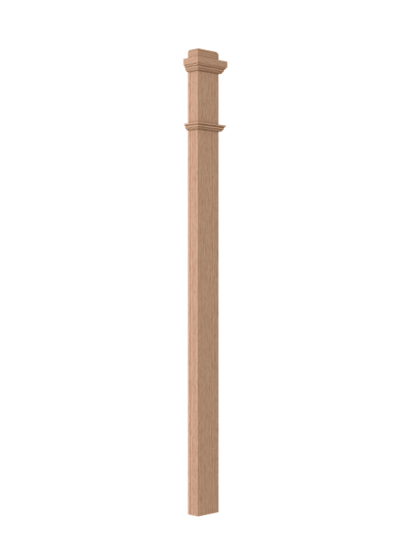LJ-4075 1/2-O Plain Panel Half Box Newel