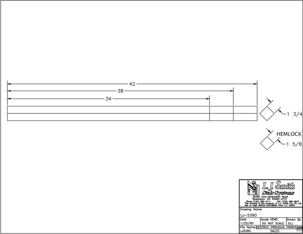 LJ-5360-PRG 42 Wood Baluster