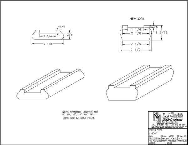 LJ-6045-16-P Shoe Rail