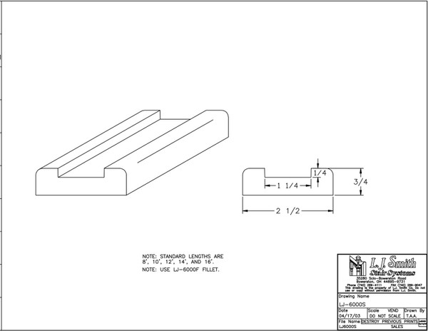 LJ-6000S-16-O Shoe Rail