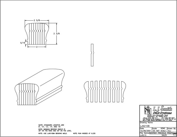 LJ-6210B-14-O Bending Rail