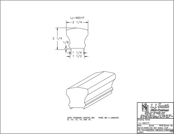 LJ-6601PC-08-H Handrail
