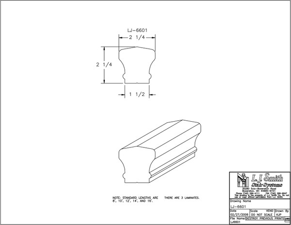 LJ-6601C-10-H Handrail