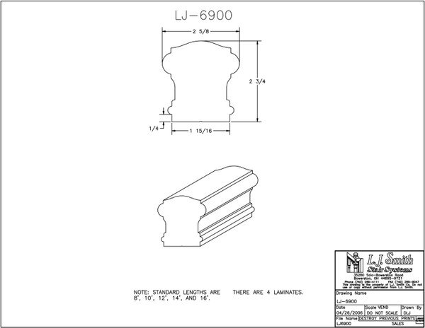 LJ-6900-16-O Handrail