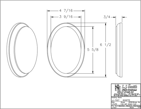 LJ-7027-HM Oval Rosette