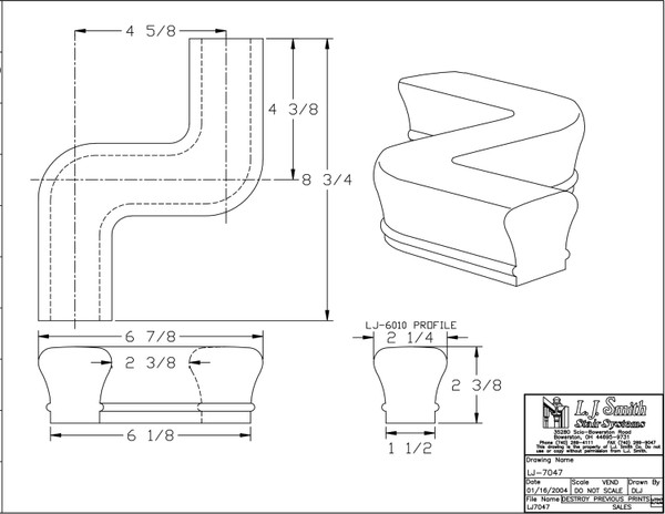 LJ-7047-H Left Hand S Shape Fitting