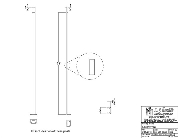 P-POSTKIT2H-LSB Panel Post Kit