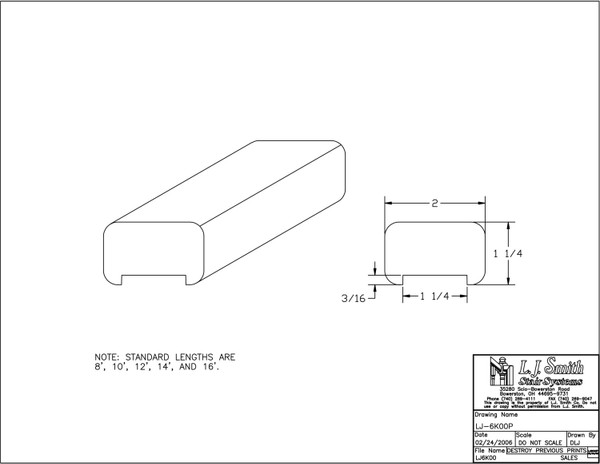 LJ-6K00PC-16-O Handrail