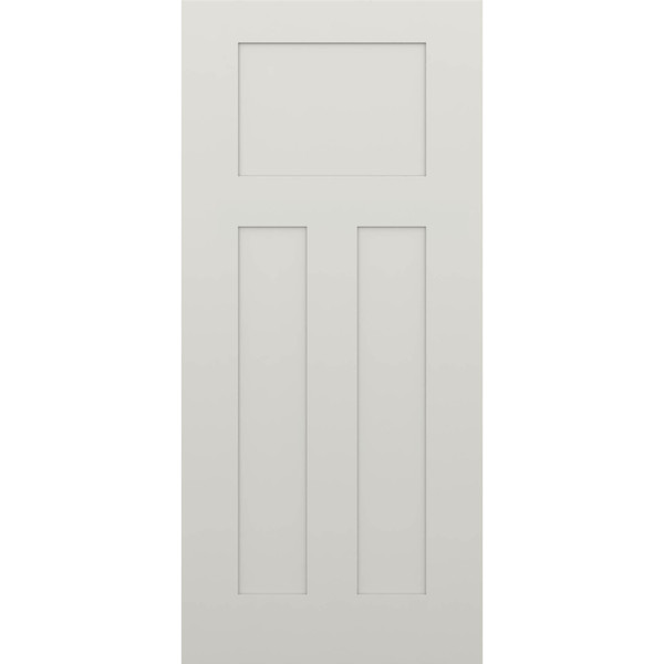1-3/4-in. Shaker 1 Lite 2 Panel  White Fiberglass 3'0" x 6'8" Door