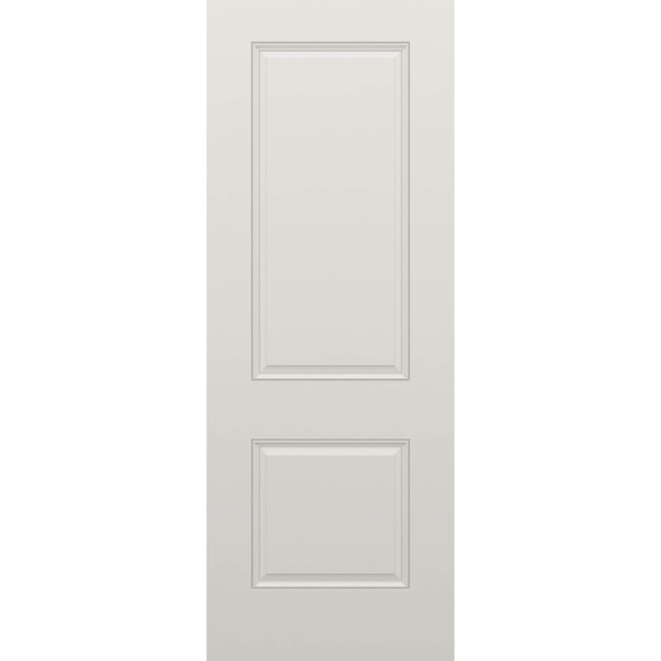 1-3/4-in. 2 Panel Sqr Top  White Fiberglass 3'0" x 8'0" Door