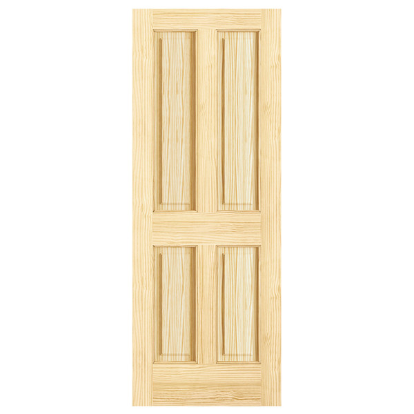 1-3/8-in. 4 Panel Vertical Grain Pine 3'0" x 8'0" Door