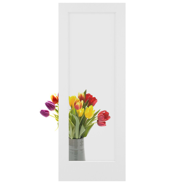 Shaker 1 Lite Privacy Primed Pine 3'0" x 8'0" Door