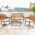 4 Piece Patio Wood Furniture Set Acacia Wood Sofa Set with Loveseat-Gray B593-HW72093