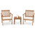 3 Pieces Patio Wood Furniture Set with soft Cushions for Porch-Gray