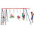 550 LBS 6-in-1 Patio Kids Swing Set with Climbing Net and Ladder-Green