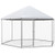 13FT Large Metal Hexagonal Chicken Coop with Wire Mesh and Lockable Door