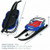 Folding Kids' Metal Snow Sled with Pull Rope Snow Slider and Leather Seat - Color: Blue