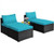 5 Pieces Patio Rattan Furniture Set with Cushioned Armless Sofa-White B593-HW66745+