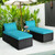 5 Pieces Patio Rattan Furniture Set with Cushioned Armless Sofa-White B593-HW66745+