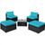 5 Pieces Patio Rattan Furniture Set with Cushioned Armless Sofa-White B593-HW66745+