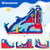 6-In-1 Inflatable Water Park with 735W Blower - Color: Blue