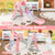 3-in-1 Folding Slide Playset with Basketball Hoop and Small Basketball-Pink - Color: Pink