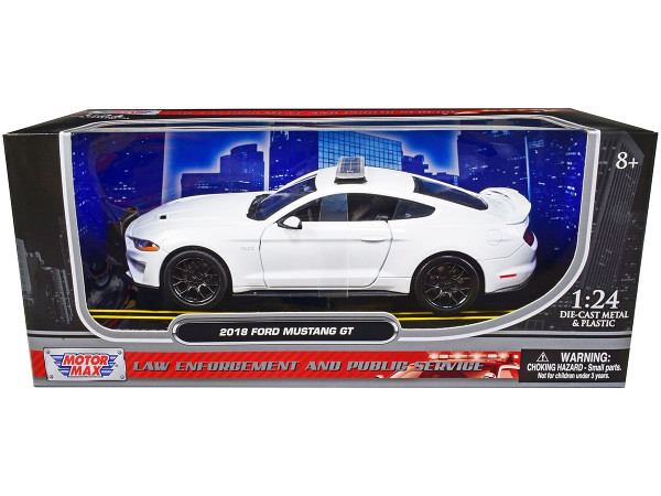 2018 Ford Mustang GT Police Car Unmarked Plain White "Law Enforcement and Public Service" Series 1/