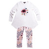 Imoga  Amber Flower Embellished Graphic Jersey Knit Tunic - Oatmeal Bloom - size 7