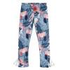 Deux Par Deux        The Cute Weasel Floral Printed Leggings w/Pom Poms - Multi