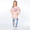 Deux Par Deux        The Cute Weasel Floral Printed Leggings w/Pom Poms - Multi