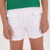 Mayoral     Eyelet Shorts w/Front Flap Pockets - White