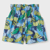 Mayoral   Tropical Fauna Print Skort w/Drawstring Waist & Side Pockets - Blue/Green