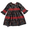 Yo Baby Crocheted Tiered Dress - Black Floral