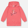 Deux Par Deux             In Love With Unicorns Desert Flower Unicorn Printed Hooded Tunic - Coral