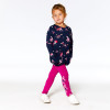 Deux Par Deux             In Love With Unicorns Printed Flowers Unicorn Printed Tunic w/Pockets - Navy Unicorn