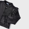 Mayoral   Faux Leather Front Zip Jacket - Black - size 8