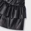 Mayoral      Faux Leather Ruffle Tiered Skort - Black