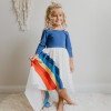 Oopsie Daisy Hi-Lo Dress - Navy Rainbow - size 10