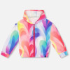 Deux Par Deux               Paparazzi Girls French Terry Hooded Zip Jacket - Rainbow Heart