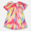 Deux Par Deux               Paparazzi Girls Pleated Chiffon Dress - Rainbow Swirl