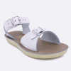 Salt Water Sun-San Surfer Kid Sandals - Hook & Loop Velcro Closure - White