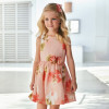 Mayoral              Floral Dress w/Rosettes & Back Cut-Outs - Pink Multi