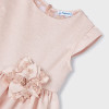 Mayoral              Cap Sleeve Dress w/Flower Accent & Sheer Back - Pink