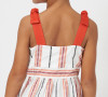 Mayoral              Multi Stripe Sundress w/Bow Shoulder Accents - Brick Red