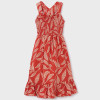 Mayoral              Tropical Print Smocked Sundress w/Criss-Cross Cut-Out Back - Brick Red
